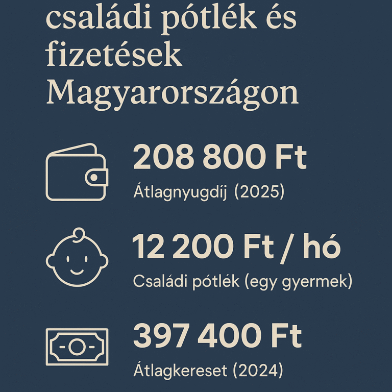 Nyugdíjak, családi pótlék és bérek Magyarországon – 2025-re vonatkozó áttekintés
