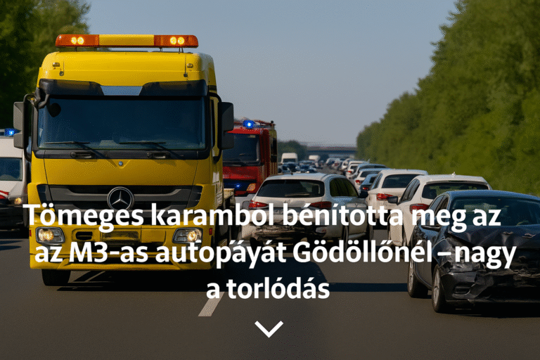 Tömeges karambol bénította meg az M3-as autópályát Gödöllőnél – nagy a torlódás