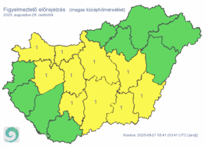 Időjárás-előrejelzés: riasztás 10 vármegyében
