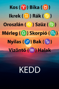 Keddi horoszkóp – Napi asztrológiai útmutató minden csillagjegynek