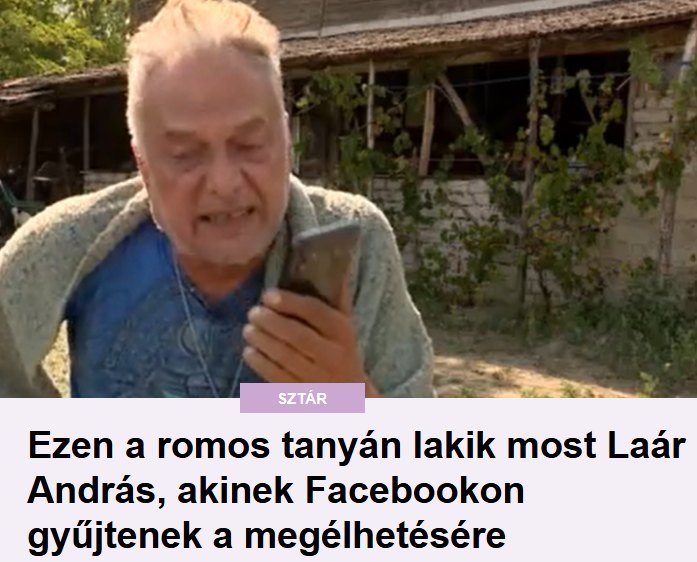 Ezen a romos tanyán él most Laár András – rajongói Facebookon gyűjtenek számára a megélhetéshez