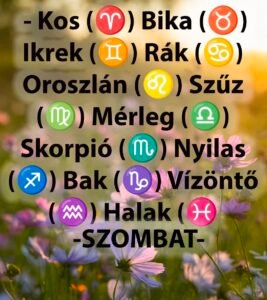 Hatalmas változást hoz a SZOMBAT!SZOMBATI horoszkóp!