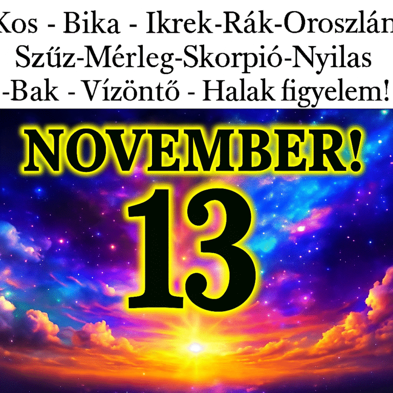 Nézd meg, mit üzennek neked a csillagok november 13-án!