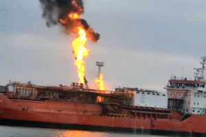 Dróntámadás az izmajili kikötőben: kigyulladt egy LNG-szállító hajó, romániai falu kiürítve