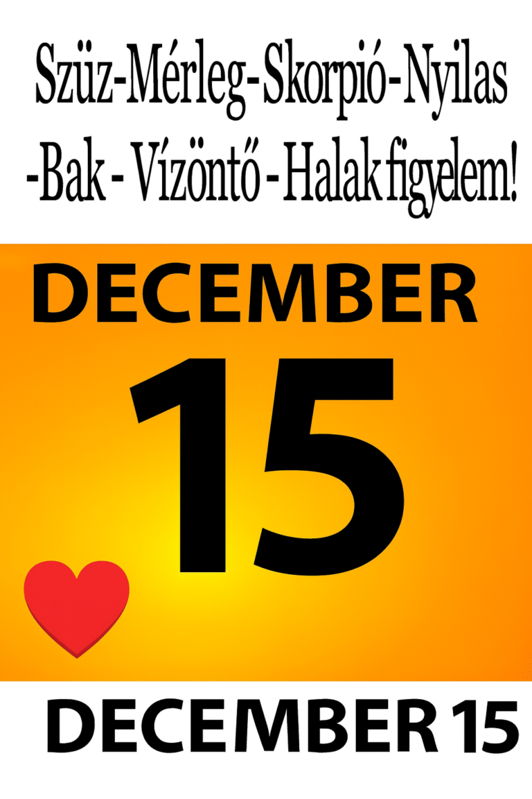 NAPI HOROSZKÓP –DECEMER  15