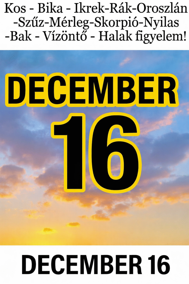 NAPI HOROSZKÓP –DECEMER 16