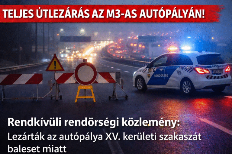 RendkĂvĂŒli rendĆrsĂ©gi tĂĄjĂ©koztatĂĄs: lezĂĄrtĂĄk az M3-as autĂłpĂĄlya egyik szakaszĂĄt